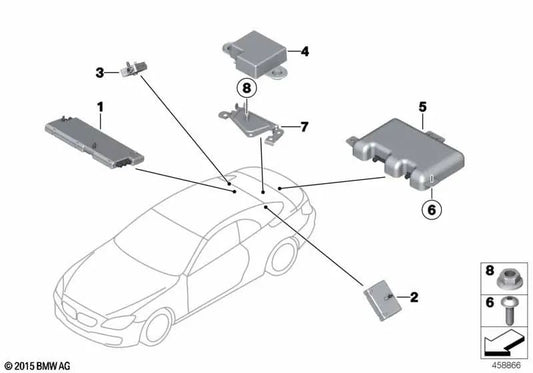 Amplificatore di antenna di diversità per BMW F06, F13 (OEM 65209346796). BMW originale