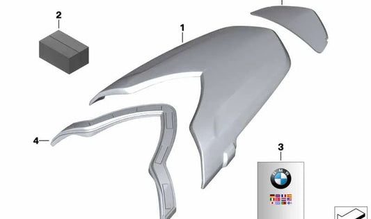Recubrimiento asiento acompañante OEM 46637702158 para motos BMW F800S, F800ST, F800R. Original BMW Motorrad.