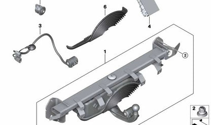 Fuelle de protección con marco OEM 71606884468 para BMW G11, G11N, G12, G12N, F25, F26. Pieza original BMW para anclaje de remolque retráctil eléctrico.