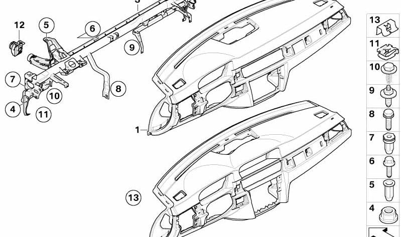 Tapa embellecedora salpicadero central OEM 51457155769 en color beige para BMW E90, E90N, E91, E91N. Original BMW.