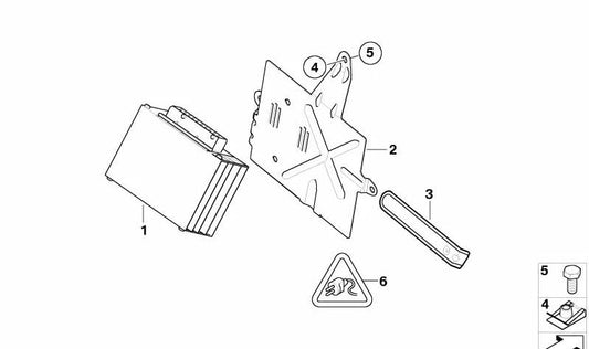 Supporto amplificatore OEM 65103416760 per BMW E83. BMW originale.