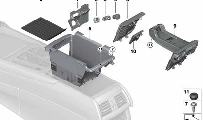Compartment fairing for BMW X5 F15, F85 X6 F16, F86 (OEM 51169252108). Genuine BMW