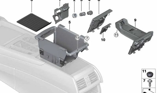 Original -Kofferraumteppich OEM 51169390524 für BMW F15, F85, F16, F86. Kompatibel mit allen genannten Modellen.