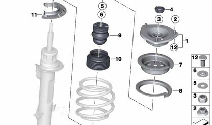 Soporte de empuje delantero OEM 31306772749 para MINI R55, R56, R57, R58, R59, R60, R61. Original MINI.