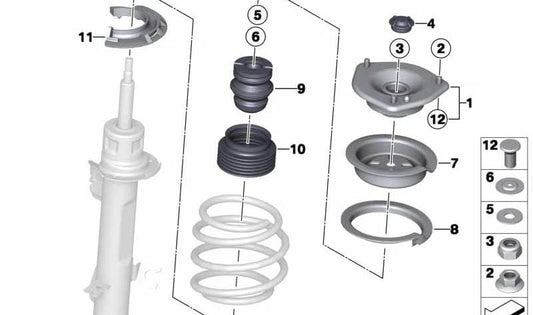 Tuerca hexagonal autofrenable OEM 31336764470 para MINI R50, R53, R56, Clubman R55, Cabrio R52... y más. Original MINI.