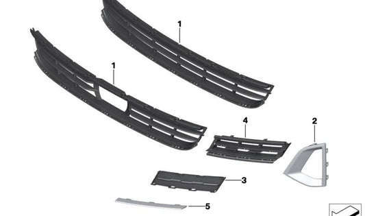 Moldura lateral izquierda OEM 51119463477 para BMW G30N, G31N, G38N. Pieza original BMW.