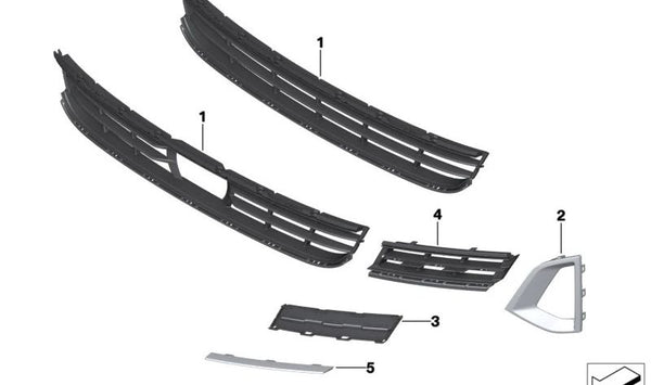 Moldura lateral izquierda OEM 51119463475 para BMW G30N, G31N, G38N. Repuesto original BMW.