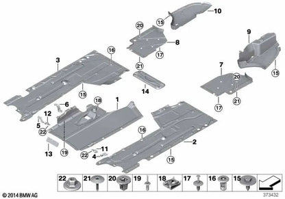 Cubierta inferior lateral izquierda para BMW F87, F80, F82, F83 (OEM 51758066011). Original BMW.