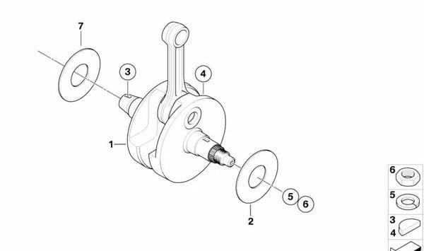 Arandela de separación OEM 11217652933 para BMW Motorrad F 650 CS, F 650 GS, F 650 GS Dakar, G 650 X, G 650 GS. Original BMW Motorrad.