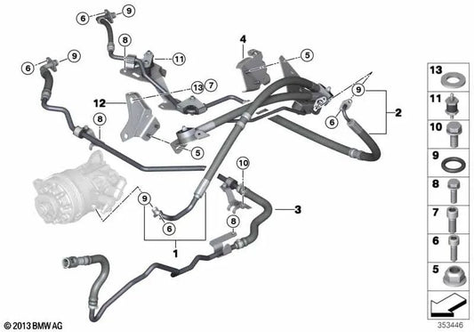 Zylinderschraube OEM 07119906462 für BMW E60 LCI, X5 E70 LCI, F15, X6 E71, F16. Original BMW.