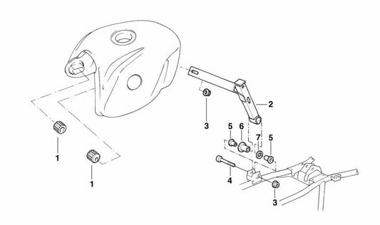Soporte de goma OEM 16112313573 para motos BMW R 1200 R, R 850 R, R 1100 R, R 1150 R Rockster... y más. Original BMW Motorrad.