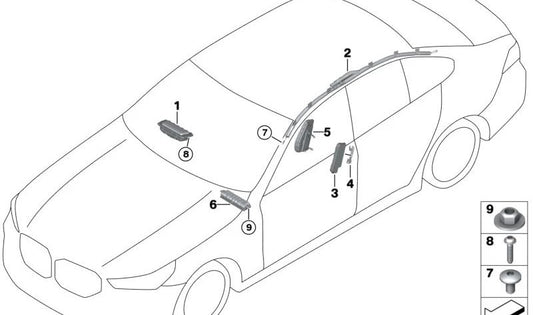 Left Airbag Bracket for BMW 5 Series G60, G61, G90, 7 Series G70 (OEM 72125A21B33). Original BMW