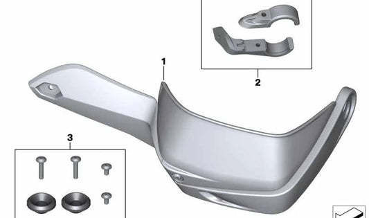 Guardamanos blanco derecho OEM 46638530794 para motos BMW R 1200 GS (K25) 2008-2012. Original BMW Motorrad.