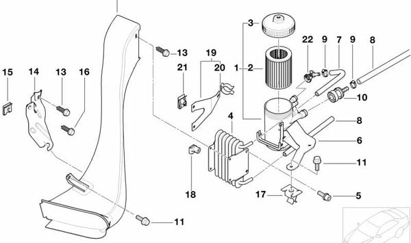 Manguera de Combustible para BMW E46 (OEM 13537786395). Original BMW