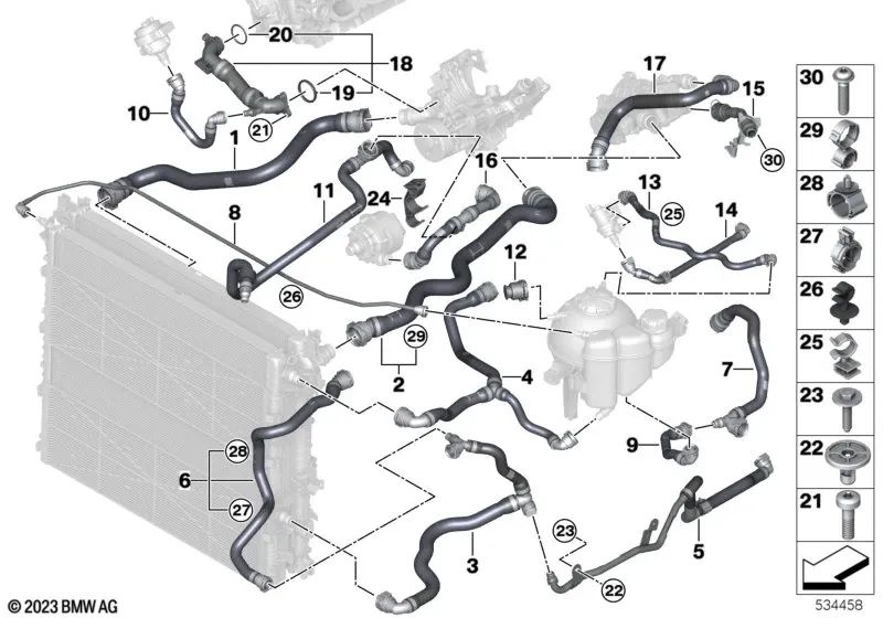 BMW F40 ADGES, F52, F44, F45, F46, G60, F48, F49, F39, G18N, G06N et Mini F54, F55, F56, F57, F60 (OEM 17128659976). BMW d'origine