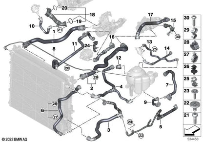 BMW F40 ADGES, F52, F44, F45, F46, G60, F48, F49, F39, G18N, G06N et Mini F54, F55, F56, F57, F60 (OEM 17128659976). BMW d'origine