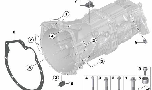Adaptador de cambio OEM 23007615975 para BMW F30 y F31 320i xDrive y 328i xDrive con motor N20. Compatible con versiones manuales y automáticas con tracción total. Original BMW.