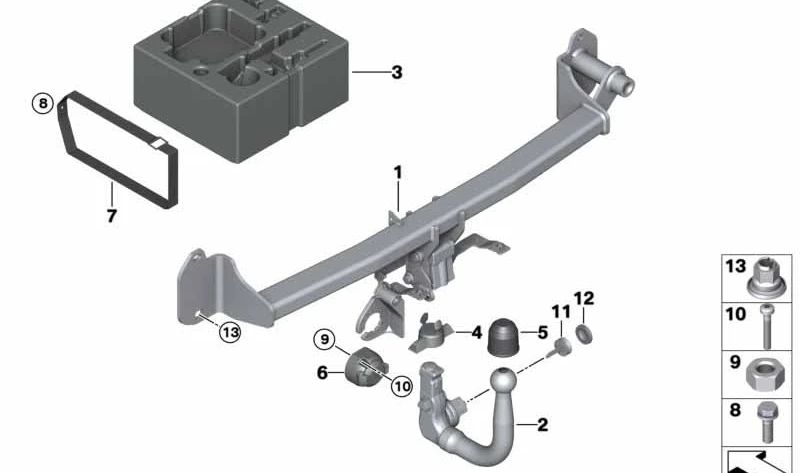 Travesaña Préparation du porte-arrière OEM 71606884563 pour Mini Countryman F60, F60 LCI. Mini d'origine.