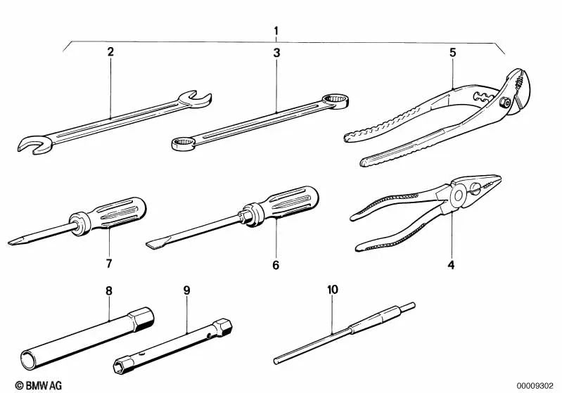 Clé à double bouche pour BMW E21, E30 Series 5 E12, E28 Series 6 E24 Series 7 E23 (OEM 71111126208). BMW d'origine