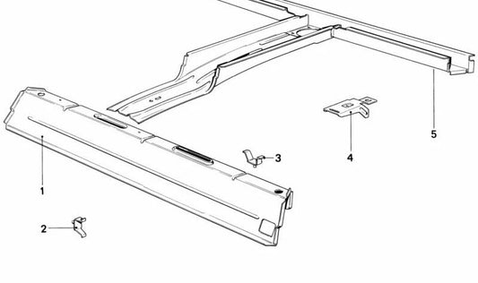Travesaño soporte trasero OEM 41121922009 para BMW E28 y E24. Compatible con modelos 518i, 520i y otros E28 según motorización y transmisión. Repuesto original BMW.