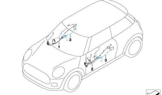 Mazo de cables puerta lado conductor OEM 61129389209 para MINI Cabrio F57 (Cooper, Cooper D) WG31, WC41, WH11… y más. Original MINI.