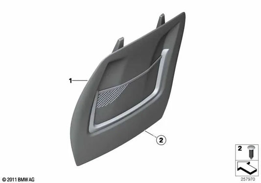 Traseiro de couro artificial com bolso BMW F20, F21, F22, F23, F87, F30, F31, F34, F35, F32, F36 (OEM 52107288400). BMW original