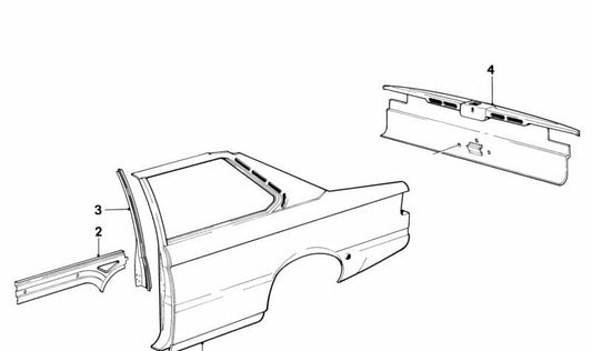 Right rear molding OEM 41211846664 for BMW E21. Original BMW.