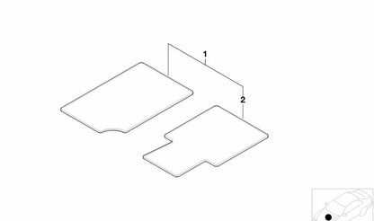 Juego de alfombrillas Velours beige OEM 51477059132 para BMW Z3 (E36). Original BMW.