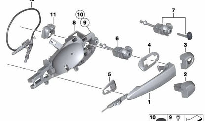 Cilindro di chiusura con OEM chiave 5121293147 per la serie BMW 1 (E84). BMW originale.