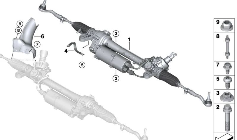 Correia de aterramento para BMW Série 5 G60, Série 7 G70, i I20 (OEM 32105A08230). BMW original
