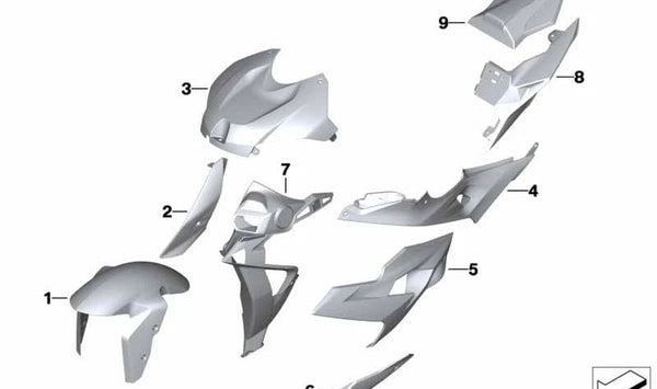Tapadera derecha del depósito de combustible OEM 46638551926 para BMW Motorrad R1200GS, R1200GS Adventure, R1250GS, R1250GS Adventure. Original BMW Motorrad.
