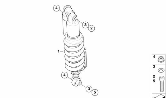 Tuerca hexagonal OEM 07119902818 para BMW Motorrad K1, K100, K1100, K1200, R100, R1100, R1150, R1200, R80, R850, R90, S1000. Original BMW Motorrad.
