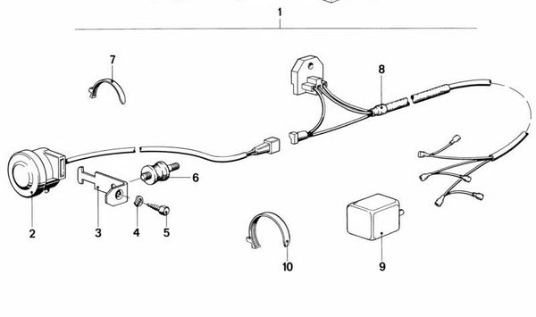 Interruptor luz de freno OEM 61311243516 para BMW R50, R60, R75, R90, R100. Original BMW.