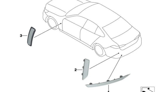 OEM Catadioptrico posteriore destro 63148084786 per BMW G60, G61, G68. Riflettore posteriore BMW originale.