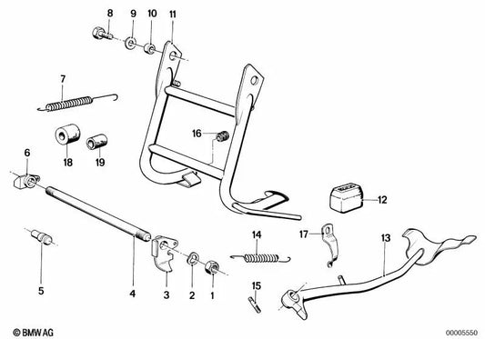 Muelle de tensión OEM 46531230219 para motos BMW R50/5, R60/5, R75/5. Original BMW Motorrad.