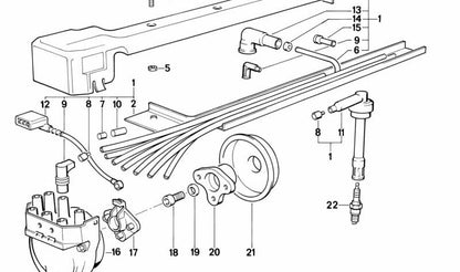 Anel de identificação OEM 12121706186 para BMW E21, E30, E36, E12, E28, E34, E24, E23 e E32. Peça original da BMW.