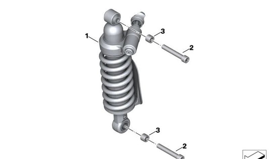 Muelle-amortiguador trasero OEM 33549457872 para BMW Motorrad R nineT Scrambler, R nineT Urban G/S. Original BMW Motorrad.