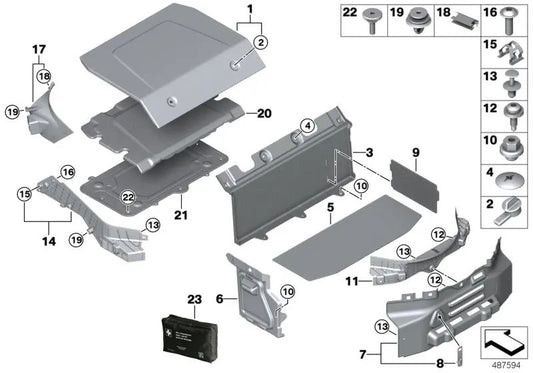 Heckstiefelbeschichtung für BMW I12 (OEM 51477316271). Original BMW.