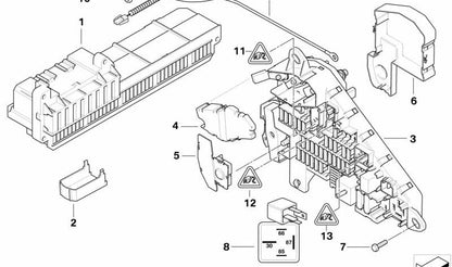 Distribuidor eléctrico trasero OEM 61149138830 para BMW E60, E61, E63, E64. Original BMW.