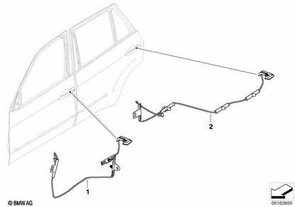 Iluminación del tirador de la puerta trasera izquierda para BMW E71, E72 (OEM 63177209883). Original BMW
