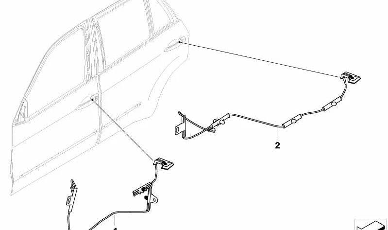 Iluminación de tirador de puerta delantero derecho OEM 63177209882 para BMW E71, E72. Original BMW.