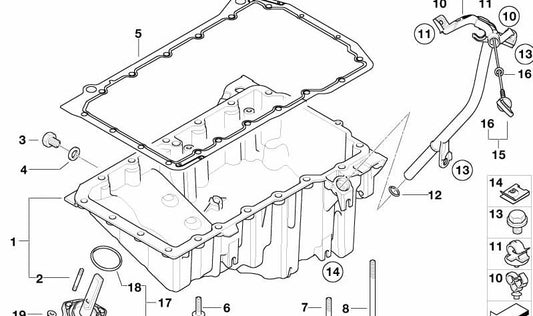 Varilla de nivel de aceite OEM 11437802131 para BMW E60, E60N, E61, E61N. Original BMW.