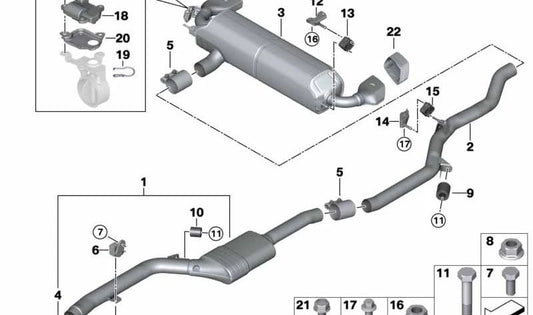 Vibration Damper OEM 18307607696 for BMW F20, F21, F07, F11, F18, G30, G31, F06, G32, F01, F02. Original BMW.