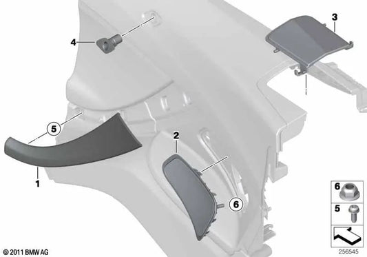 Left Tie Rod End Cover for BMW F12, F12N (OEM 51437291847). Original BMW