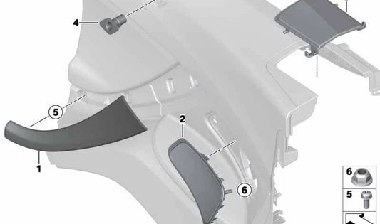 Embellecedor decorativo izquierdo en carbono OEM 51438052353 para BMW F12 y F13 M6. Original BMW.