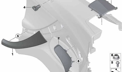 Cubierta derecha del hueco de varillaje OEM 51437291848 para BMW F12, F13, F06. Original BMW.
