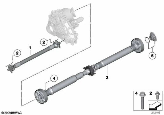 Gelenkwelle Automatikgetriebe for BMW 5 Series F10, F11 (OEM 26107633480). Genuine BMW.