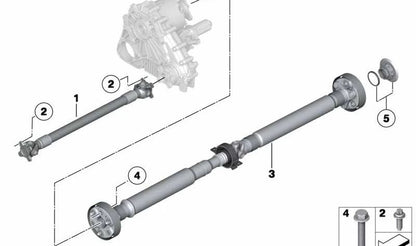 Cardán trasero OEM 26108674202 para BMW F10, F11, F06. Original BMW.