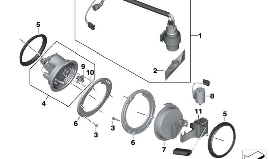 Tamiz de combustible OEM 16148393975 para motos BMW R nineT, R nineT Pure, R nineT Scrambler, R nineT Racer, R nineT Urban G/S. Original BMW Motorrad.