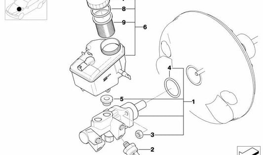 Expansion tank with level sensor OEM 34326751589 for BMW (E36, E46, Z3, E85, E86, E89). Original BMW.